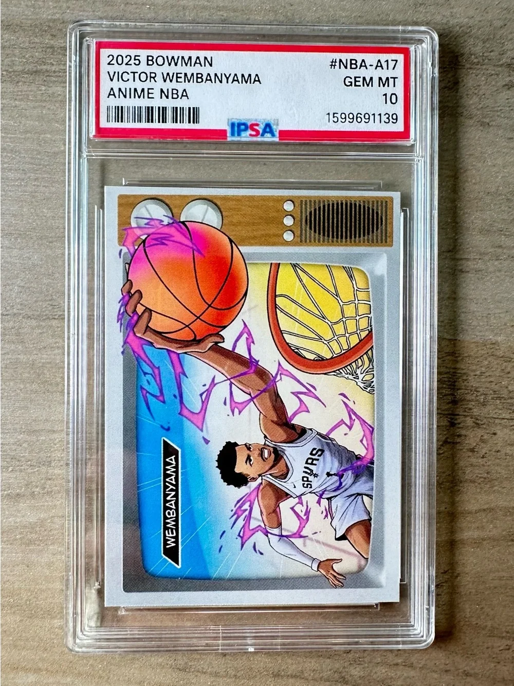 Victor Wembanyama 2025 Topps Anime #A17 Novelty Gem Mint 10 Basketball Card.